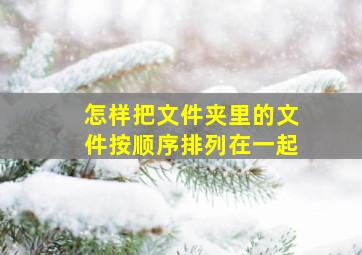 怎样把文件夹里的文件按顺序排列在一起