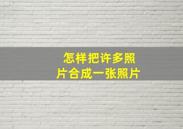 怎样把许多照片合成一张照片