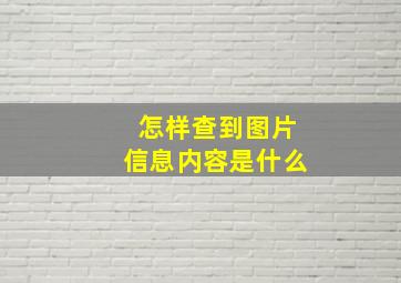 怎样查到图片信息内容是什么