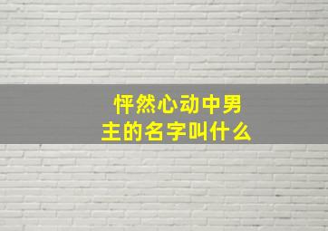 怦然心动中男主的名字叫什么