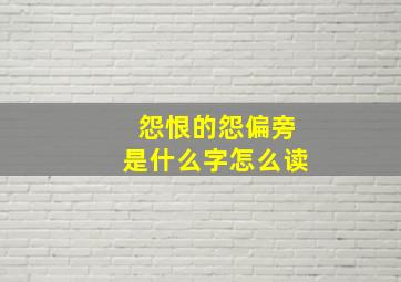 怨恨的怨偏旁是什么字怎么读