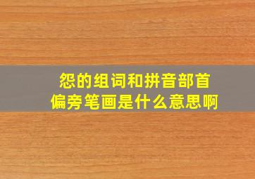 怨的组词和拼音部首偏旁笔画是什么意思啊