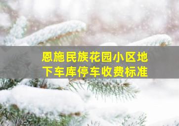 恩施民族花园小区地下车库停车收费标准