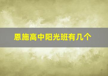 恩施高中阳光班有几个