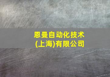 恩曼自动化技术(上海)有限公司