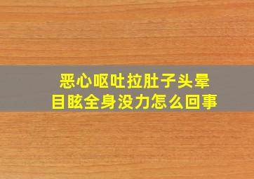 恶心呕吐拉肚子头晕目眩全身没力怎么回事