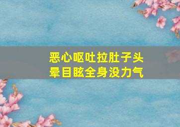 恶心呕吐拉肚子头晕目眩全身没力气