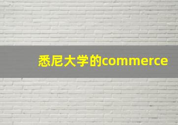 悉尼大学的commerce