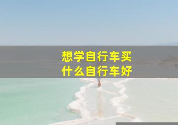 想学自行车买什么自行车好