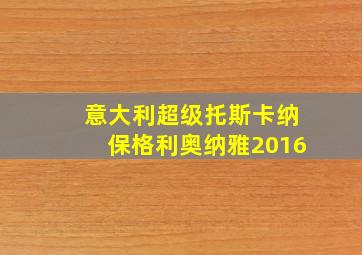 意大利超级托斯卡纳保格利奥纳雅2016