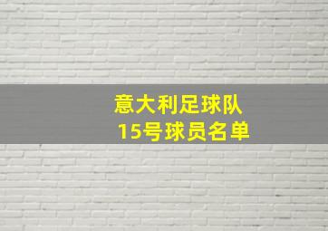 意大利足球队15号球员名单