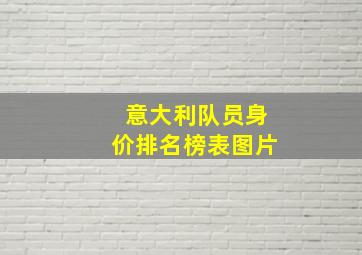 意大利队员身价排名榜表图片