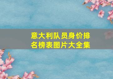 意大利队员身价排名榜表图片大全集