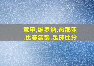 意甲,维罗纳,热那亚,比赛集锦,足球比分