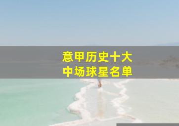 意甲历史十大中场球星名单