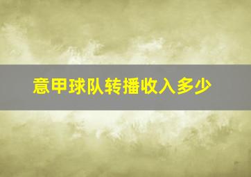 意甲球队转播收入多少