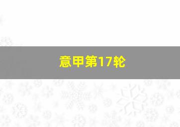 意甲第17轮