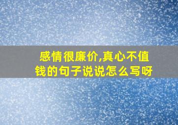 感情很廉价,真心不值钱的句子说说怎么写呀