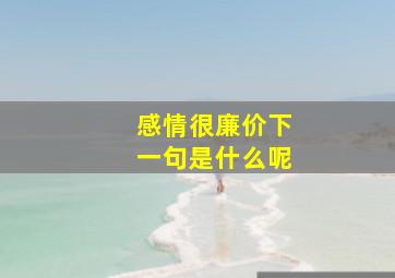 感情很廉价下一句是什么呢