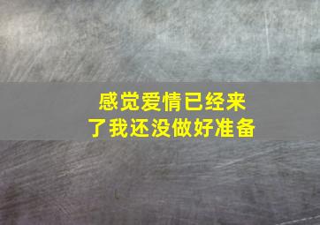 感觉爱情已经来了我还没做好准备