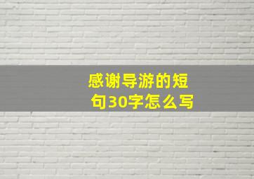 感谢导游的短句30字怎么写