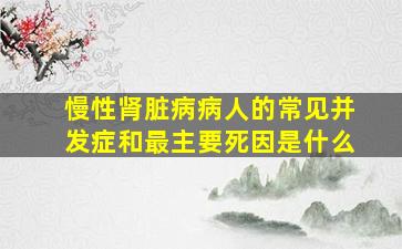 慢性肾脏病病人的常见并发症和最主要死因是什么