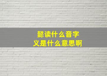 懿读什么音字义是什么意思啊