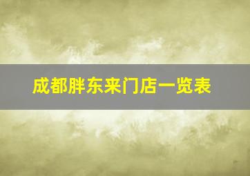 成都胖东来门店一览表