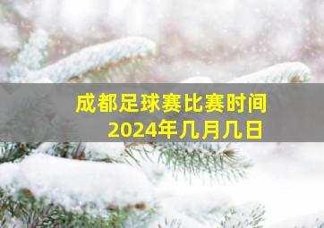 成都足球赛比赛时间2024年几月几日