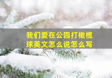 我们爱在公园打橄榄球英文怎么说怎么写