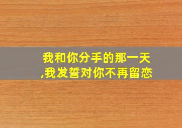 我和你分手的那一天,我发誓对你不再留恋