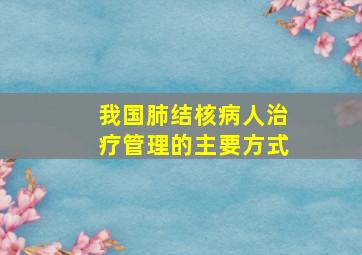 我国肺结核病人治疗管理的主要方式