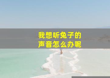 我想听兔子的声音怎么办呢