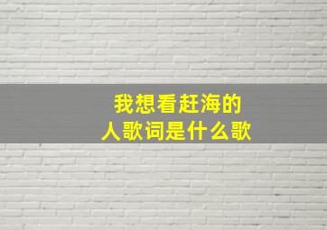 我想看赶海的人歌词是什么歌