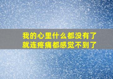 我的心里什么都没有了就连疼痛都感觉不到了