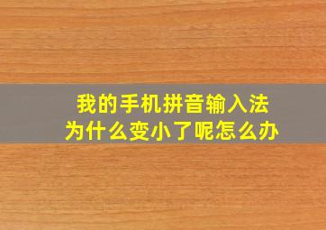 我的手机拼音输入法为什么变小了呢怎么办