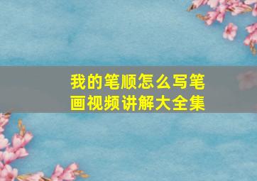 我的笔顺怎么写笔画视频讲解大全集