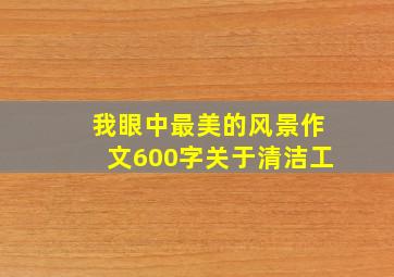 我眼中最美的风景作文600字关于清洁工