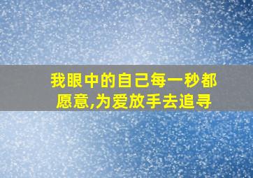 我眼中的自己每一秒都愿意,为爱放手去追寻