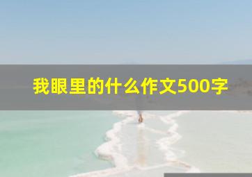 我眼里的什么作文500字