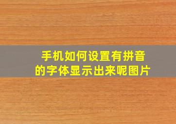 手机如何设置有拼音的字体显示出来呢图片