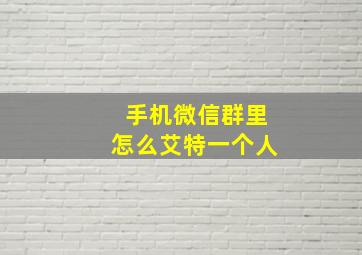 手机微信群里怎么艾特一个人