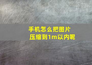 手机怎么把图片压缩到1m以内呢