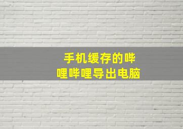 手机缓存的哔哩哔哩导出电脑