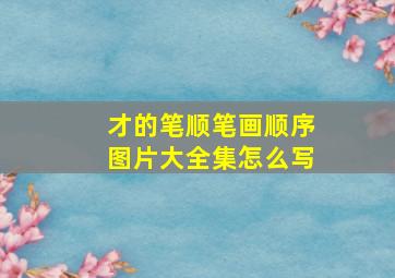 才的笔顺笔画顺序图片大全集怎么写