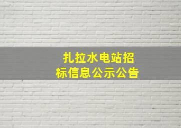 扎拉水电站招标信息公示公告