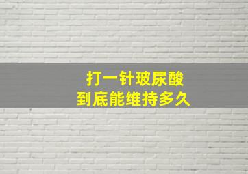 打一针玻尿酸到底能维持多久