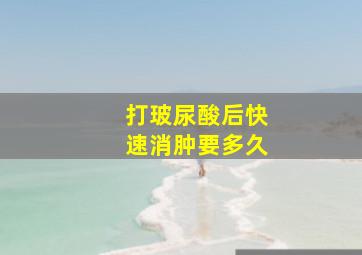 打玻尿酸后快速消肿要多久