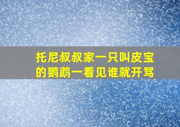 托尼叔叔家一只叫皮宝的鹦鹉一看见谁就开骂