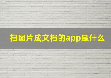 扫图片成文档的app是什么